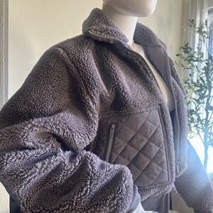 ALO Yoga Gray Teddy Jacket